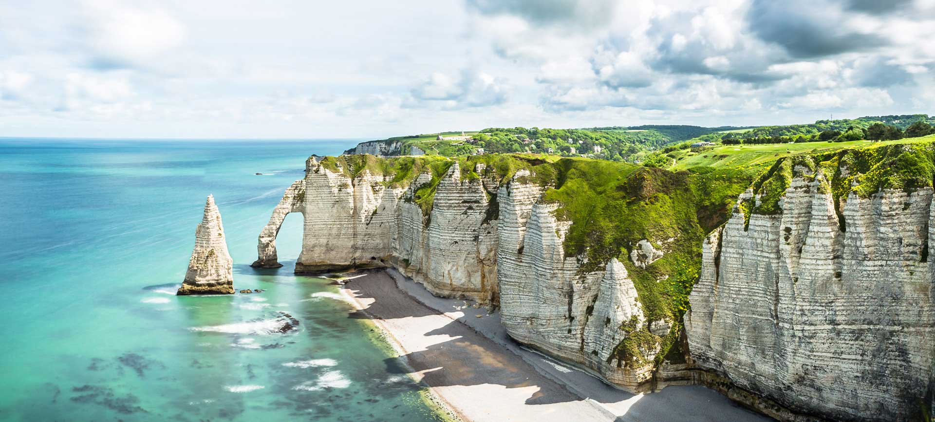 Panorama de la falaise d'Etrat en Normandie