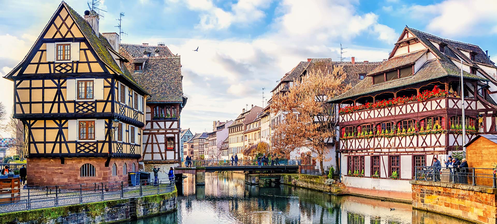 Quartier de la Petite France du centre historique de Strasbourg en Alsace