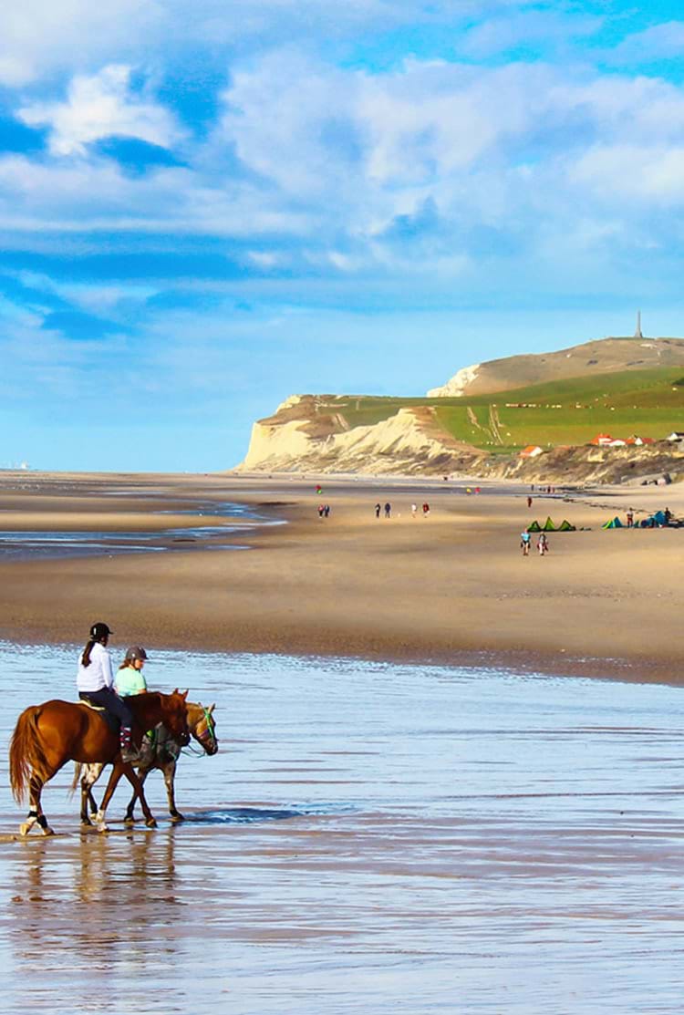 Cap Blanc-Nez vu de la plage de Wissant dans le Nord-Pas-De-Calais