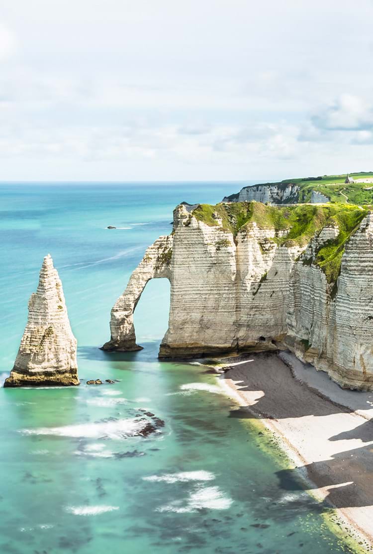 Panorama de la falaise d’Etrat en Normandie