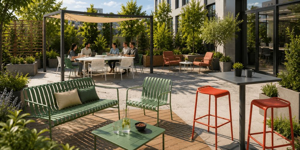 Mobilier extérieur professionnel pour entreprises : comment aménager un espace outdoor qui marche vraiment ?