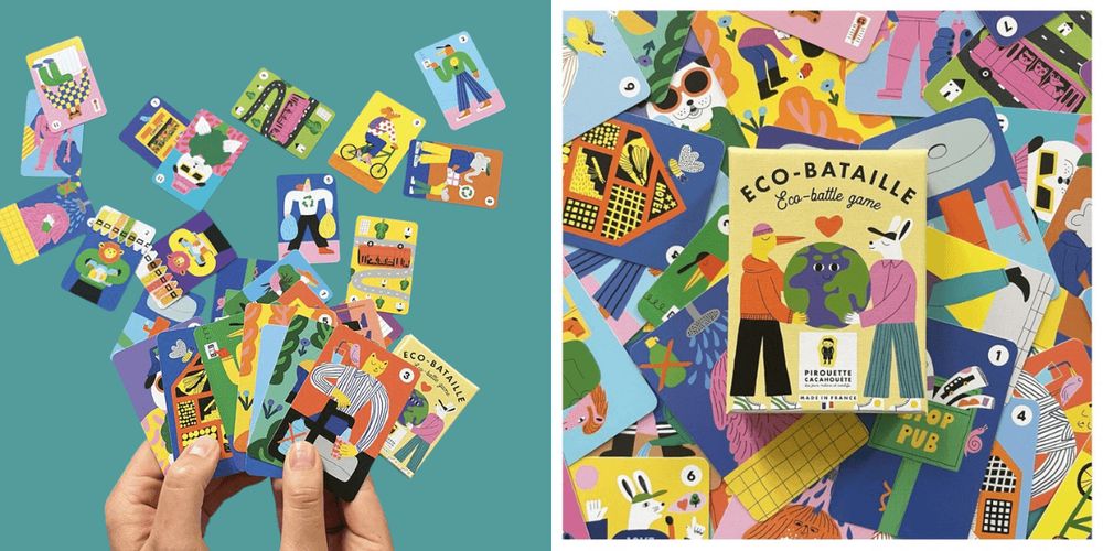 Zoom produit : Éco-Bataille, un jeu de cartes éducatif écologique pour enfants dès 4 ans