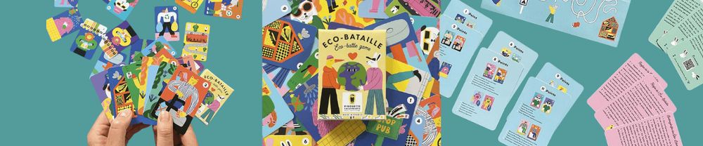 Zoom produit : Éco-Bataille, un jeu de cartes éducatif écologique pour enfants dès 4 ans