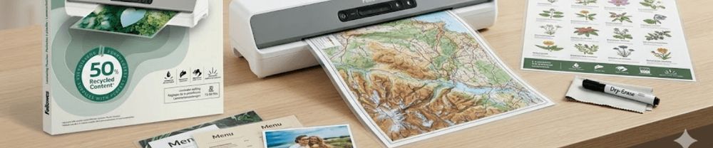 Zoom produit : Pochettes de plastification 50% recyclées de Fellowes