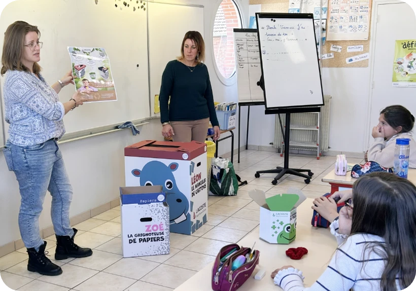 sensibilisation au tri dans une école