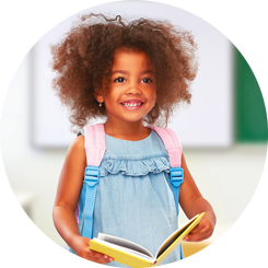 Image bulle cahier livre et sac scolaire