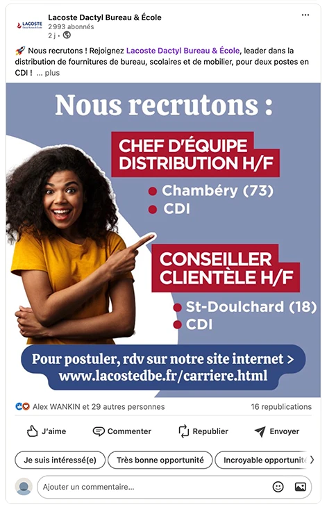 poste lacoste linkedin
